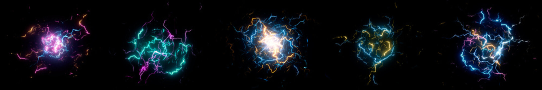 Blue Lightning Bolt Isolated on Black Background Electric Energy Effect