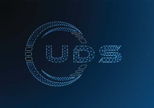 UDS low poly letter logo vector design. UDS lower poly logo design. Low poly logo.
