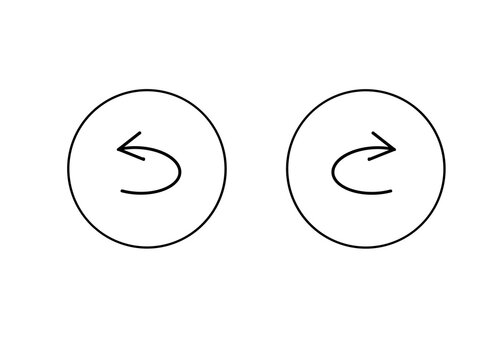 Two circular arrows showing clockwise and counterclockwise rotation directions"