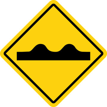 Speed bump warning road sign vector illustration
