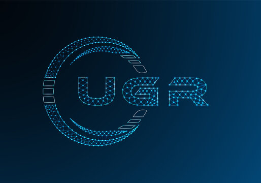 UGR low poly letter logo vector design. UGR lower poly logo design. Low poly logo.