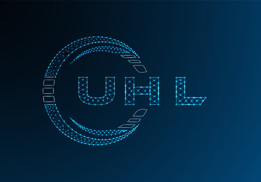 UHL low poly letter logo vector design. UHL lower poly logo design. Low poly logo.