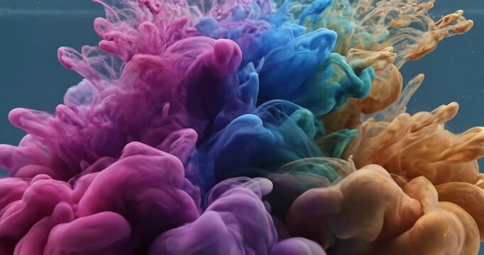 Colorful Ink Blot Art Design Elements.