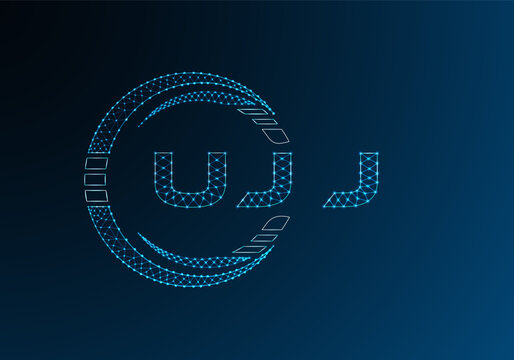 UJJ low poly letter logo vector design. UJJ lower poly logo design. Low poly logo.