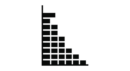Obraz premium A minimalist black graphic depicts a descending staircase formed from rectangular blocks a striking silhouette high quality professional