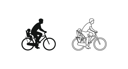 Fototapeta premium Cycling family fun ride together Vector