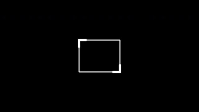 Simple HUD elements frame lines. HUD Square Frame. outline white color.  4K video.
