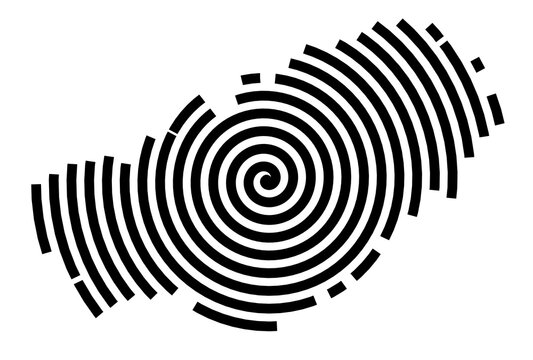 Symbol Map of the city Engelskirchen (Nordrhein-Westfalen, Germany) showing the city with a black spiral line