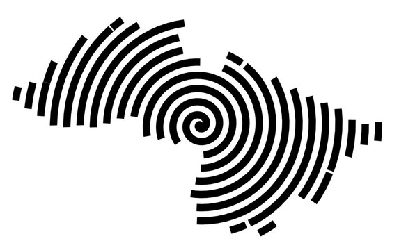 Symbol Map of the city Warburg (Nordrhein-Westfalen, Germany) showing the city with a black spiral line