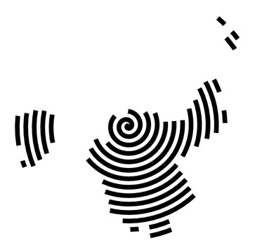 Symbol Map of the city Eberbach (Baden-W&uuml;rttemberg, Germany) showing the city with a black spiral line