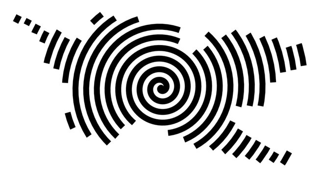 Symbol Map of the city Ettenheim (Baden-W&uuml;rttemberg, Germany) showing the city with a black spiral line