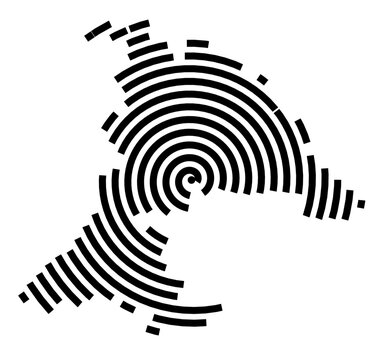 Symbol Map of the city Giengen an der Brenz (Baden-W&uuml;rttemberg, Germany) showing the city with a black spiral line