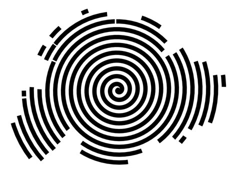 Symbol Map of the city Marktredwitz (Bayern, Germany) showing the city with a black spiral line