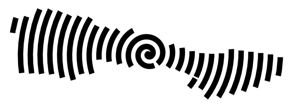 Symbol Map of the city Neubiberg (Bayern, Germany) showing the city with a black spiral line