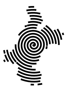 Symbol Map of the city Osterhofen (Bayern, Germany) showing the city with a black spiral line