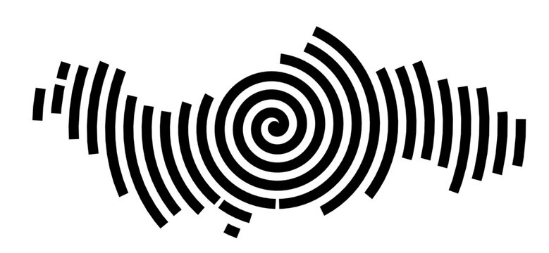 Symbol Map of the city Ottweiler (Saarland, Germany) showing the city with a black spiral line