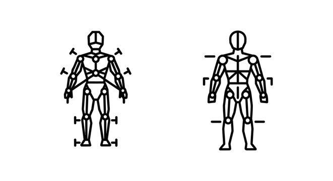 Rigging and character rig icons for 3D and game development