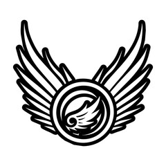 Obraz premium Eternal wings icon designed in solid style