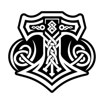A glyph icon of thor hammer