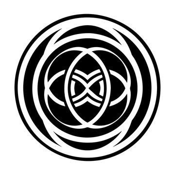 Glyph style icon of vesica symbol