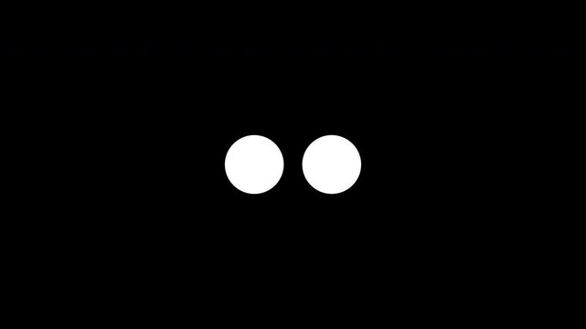 Two Dots Loading Processing Loop Animation - White Circles Buffering On Isolated Black Background