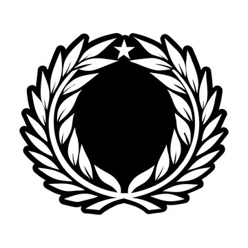 A solid style icon of victory wreath symbol