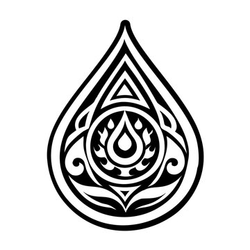 Water droplet symbol icon in filled style