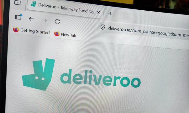 internet browser window with deliveroo website