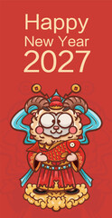 Fototapeta premium Cartoon Year of the Sheep New Year Illustration Poster 