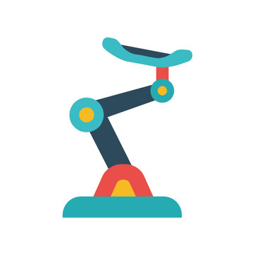 cute robot traffic warden holding stop sign flat design vector illustration