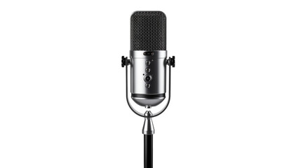 Isolated vintage-style modern studio microphone for podcasting music and voice recording © Sorin