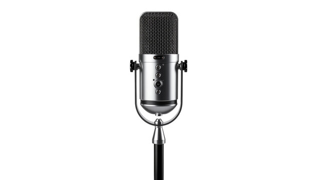 Isolated vintage-style modern studio microphone for podcasting music and voice recording