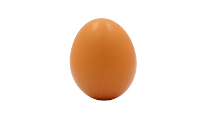 Isolated single fresh brown chicken egg standing upright, perfect for cooking or baking. © Sorin