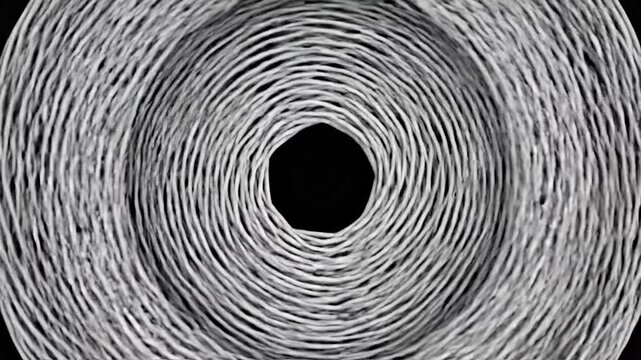 Abstract monochrome geometric patterns with a textured, woven appearance create a visually striking and dynamic composition