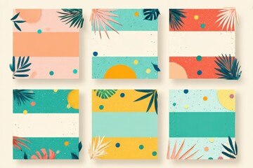 Obraz premium Editorial-Style Summer Party Flyer Bundle with Bold Typography and Placeholders