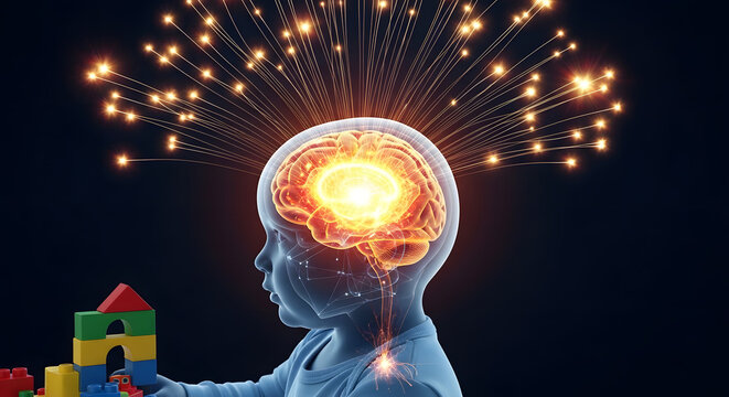 Early Childhood Brain Development and Cognitive Learning Concept