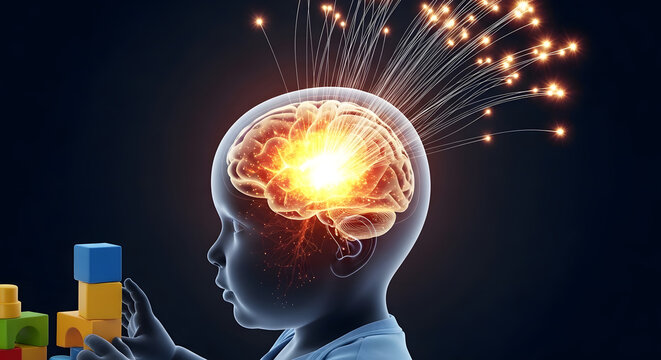 Early Childhood Brain Development and Cognitive Learning Concept