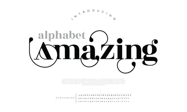 Amazing Elegant alphabet letters font logo. Typography luxury classic lettering serif italic fonts decorative wedding vintage retro logos. vector illustration 

