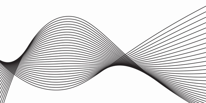Simple black waves lines grey background