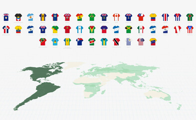 Fototapeta premium American Flags on T-Shirts, Large Collection of Flag-Themed Designs.