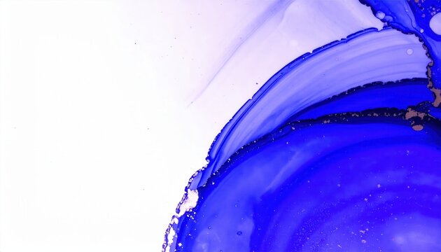 Abstrato fundo azul cobalto e branco com efeito de tinta fluida, textura de m&aacute;rmore para design gr&aacute;fico.