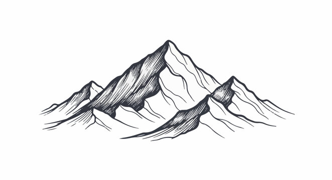 Stylized mountain range drawn in a sketch style