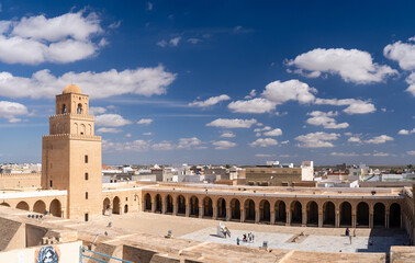 Fototapeta premium Great Mosque of Kairouan, iconic Islamic landmark in Tunisia -March 19, 2026