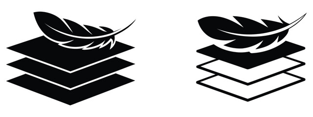 Fabric, with feather filler icon featuring soft textile and cushioning material symbol, comfort and bedding concept, modern flat vector illustration for home decor, textiles, apps, websites,  © welcome  saiful  