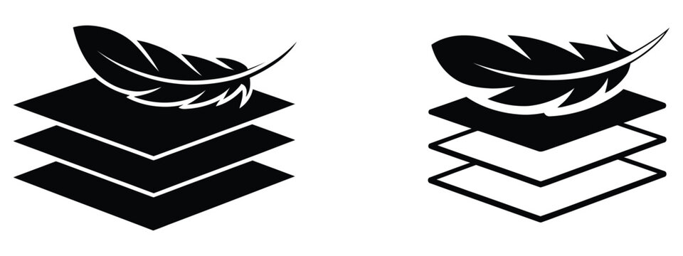 Fabric, with feather filler icon featuring soft textile and cushioning material symbol, comfort and bedding concept, modern flat vector illustration for home decor, textiles, apps, websites, 