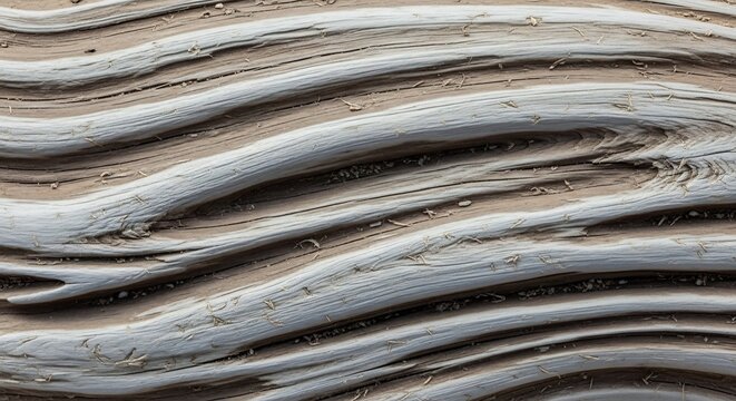 Close Up Macro Texture of Weathered Driftwood with Natural Grain Patterns.