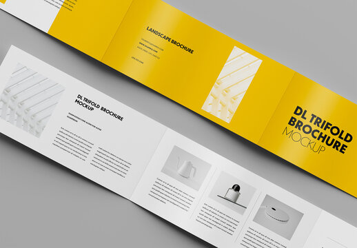 Landscape DL Trifold Brochure Mockup