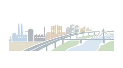 Obraz premium Ghaziabad City Skyline Industrial and Urban Development Vector