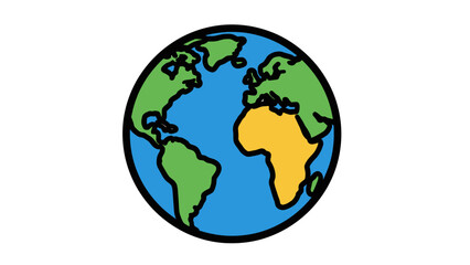 Fototapeta premium Stylized Globe Vector Illustration of Planet Earth with Continents and Oceans, Simple Flat Design for Global Concepts and Environmental Awareness