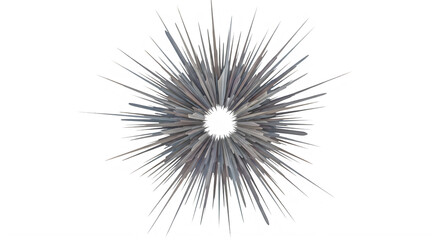 Naklejka premium Grey spiky explosion shape with sharp lines radiating outward from center transparent background